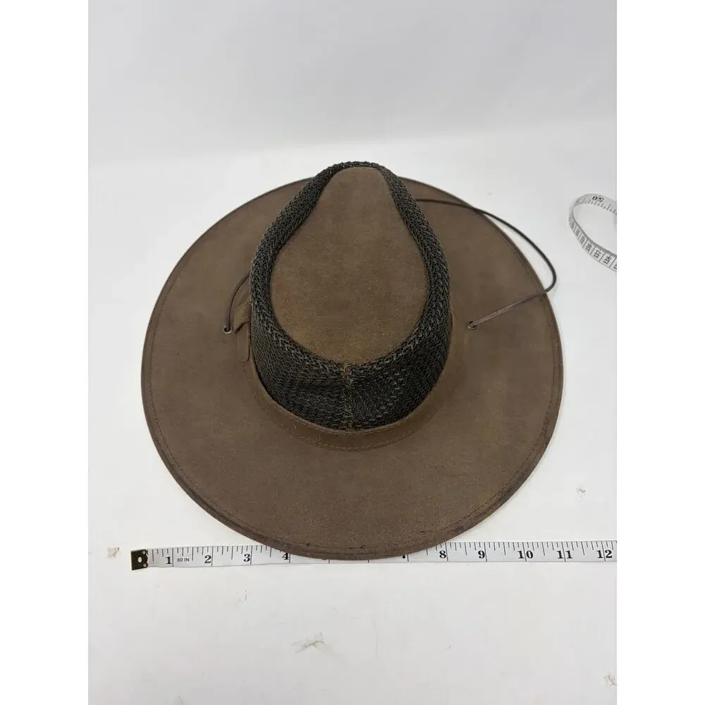 Minnetonka Safari Airflow hat small brown leather unisex